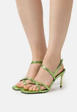Even&Odd Leather- Sandalen Met Hoge Hak - Green