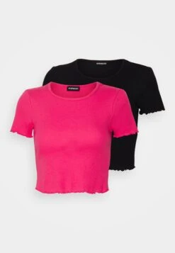 Even&Odd 2 Pack - T-Shirt Basic - Black/Pink -Even-Odd Winkel 581dcb1feaa24480b253e0b82e743a4b