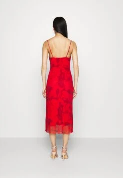 Even&Odd Eo-Ss23-C083-Sj / Strappy All Over Mesh Midi Low V Neck Dress / 302 - Red_917 - Multi-Coloured - Jurk - 302 - Red_917 - Multi-Coloured -Even-Odd Winkel 60418e7d2a8943d881dceebfc821baac