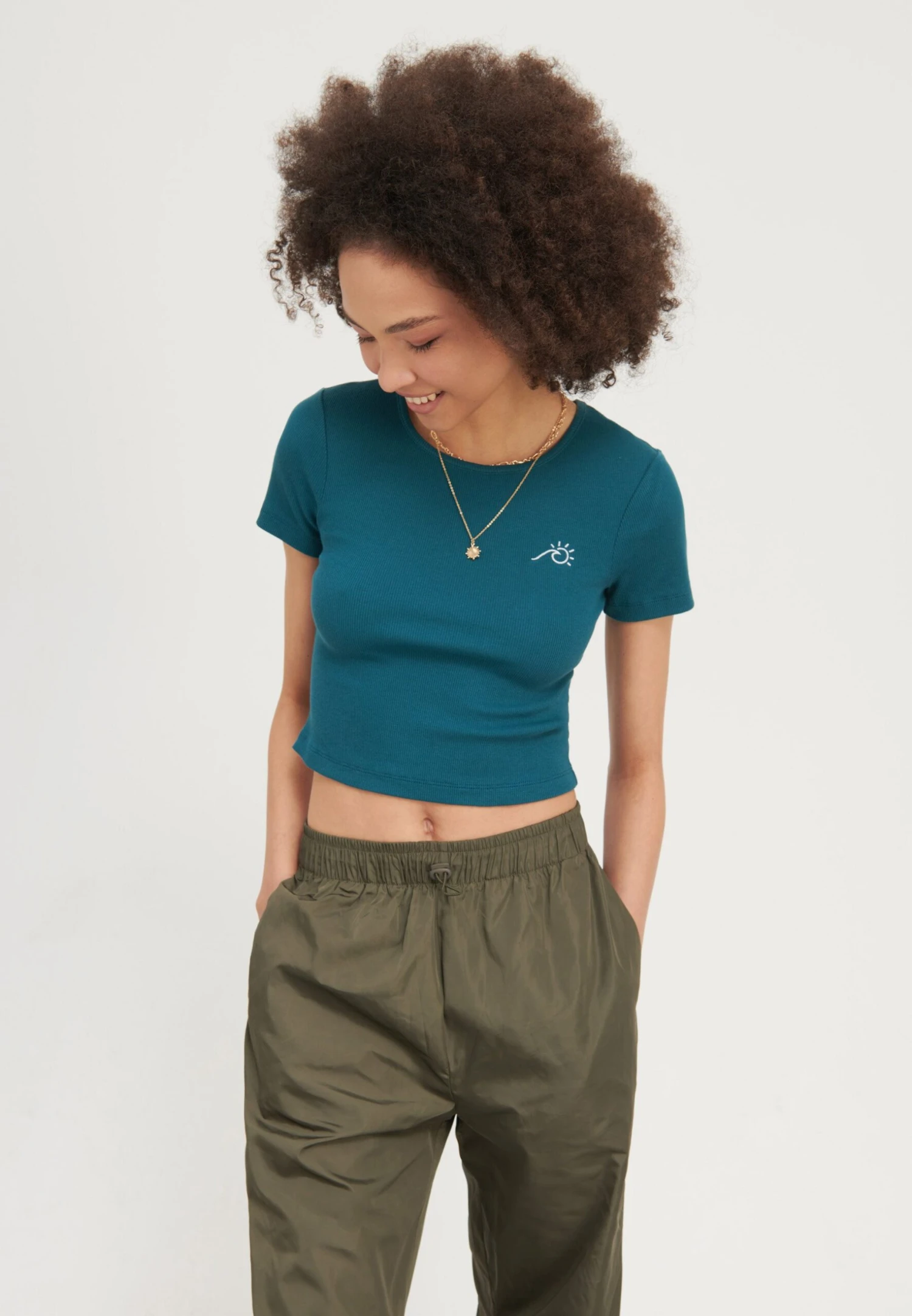 Even&Odd T-Shirt Basic - Teal 4 Even&Odd T-Shirt Basic - Teal - Afbeelding 2
