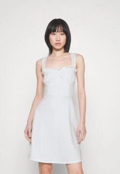 Even&Odd Sleeveless Sweetheart Neckline Princess Seams Flared Skirt Mini Dress (Eo-Ss23-C131-Sp) / 001 - White - Jurk - 001 - White -Even-Odd Winkel 903151c4214948b59bb6803b83e448ef