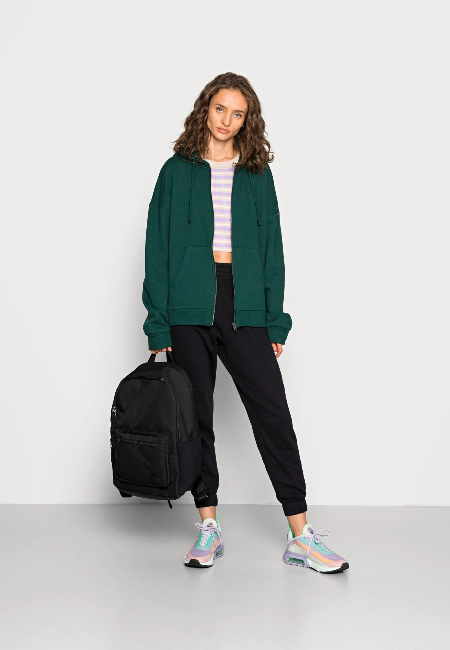 Even&Odd Sweater Met Rits - Dark Green 4 Even&Odd Sweater Met Rits - Dark Green - Afbeelding 2