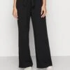 Even&Odd Belt Detail Wide Leg Pants - Broek - Black